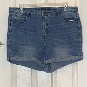 ModCloth Denim Shorts Rolled Cuff Size 18